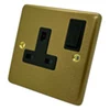 1 Gang - Single 13 Amp Switched Plug Socket : Black Switch