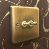 Classical Aged Antique Brass Toggle (Dolly) Switch - 3
