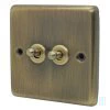 Classical Aged Antique Brass Toggle (Dolly) Switch - 2