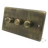 Classical Aged Antique Brass Push Intermediate Switch and Push Light Switch Combination - 1