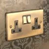 Classical Aged Antique Brass Switched Plug Socket - 1