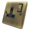 Classical Aged Antique Brass Switched Plug Socket - 3