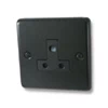 5 Amp Round Pin Unswitched Socket : Black Trim Classical Black Round Pin Unswitched Socket (For Lighting)