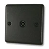 Single Non Isolated TV | Coaxial Socket : Black Trim Classical Black Graphite TV Socket
