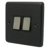 2 Gang 10 Amp 2 Way Light Switches - Black Nickel Switches