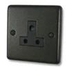 5 Amp Round Pin Unswitched Socket : Black Trim Classical Black Graphite Round Pin Unswitched Socket (For Lighting)