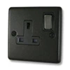 Classical Black Graphite Switched Plug Socket - 2