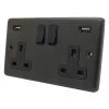 More information on the Classical Black Graphite Classical Plug Socket with USB Charging