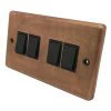 4 Gang 10 Amp 2 Way Light Switches - Black