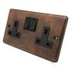 Classical Aged Burnished Copper Switched Plug Socket - 2