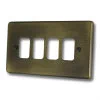Classical Aged Grid Antique Brass Grid Plates - 2