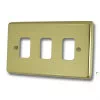 3 Gang Grid Plate Classical Grid Polished Brass Grid Plates