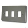 3 Gang Grid Plate Classical Grid Satin Stainless Grid Plates