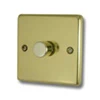 1 Gang 2 Way 400W Dimmer - Push to switch on | off, turn to dim. Each dimmer will control 400W of standard lights or 200W of halogen lights Classical Polished Brass Intelligent Dimmer