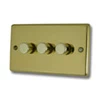 Classical Polished Brass Push Intermediate Switch and Push Light Switch Combination - 1