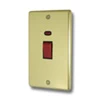 Classical Polished Brass Cooker (45 Amp Double Pole) Switch - 1