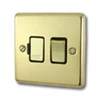 Without Neon - Fused outlet with on | off switch : Black Trim Classical Polished Brass Switched Fused Spur