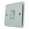 1 Gang 2 Way Light Switch : White Trim Classical Polished Chrome Light Switch