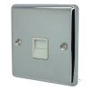 1 Gang - Single telephone extension point : White Trim Classical Polished Chrome Telephone Extension Socket