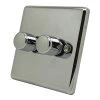 Classical Polished Chrome LED Dimmer and Push Light Switch Combination - 1