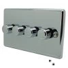 Classical Polished Chrome LED Dimmer and Push Light Switch Combination - 3