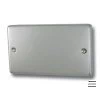 2 Gang - Double sized plain backing off plate : White Trim Classical Polished Chrome Blank Plate