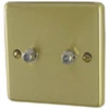 Classical Satin Brass Satellite Socket (F Connector) - 1