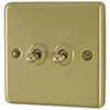 Classical Satin Brass Toggle (Dolly) Switch - 1