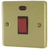 Classical Satin Brass Cooker (45 Amp Double Pole) Switch - 1