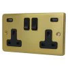 More information on the Classical Satin Brass Classical Plug Socket with USB Charging
