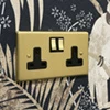 Classical Satin Brass Switched Plug Socket - 1