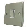 1 Gang 2 Way Light Switch : White Trim Classical Satin Stainless Light Switch