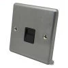 1 Gang - Single telephone extension point : Black Trim Classical Satin Stainless Telephone Extension Socket