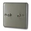 Classical Satin Stainless Satellite Socket (F Connector) - 1