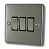 Classical Satin Stainless Light Switch - 3