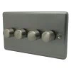 Classical Satin Stainless Push Light Switch - 3