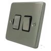 Without Neon - Fused outlet with on | off switch : Black Trim Classical Satin Stainless Switched Fused Spur