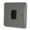 Fused outlet not switched : Black Trim Classical Satin Stainless Unswitched Fused Spur