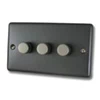 Classical Dark Pewter Push Intermediate Switch and Push Light Switch Combination - 1