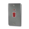 45 Amp Double Pole Switch with Neon - Double Plate : White Trim