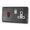 Classical Dark Pewter Cooker Control (45 Amp Double Pole Switch and 13 Amp Socket) - 1