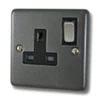 Classical Dark Pewter Switched Plug Socket - 2