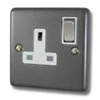 Classical Dark Pewter Switched Plug Socket - 3