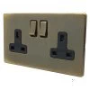 Contemporary Screwless Antique Brass Switched Plug Socket - 1