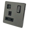 SingleSocket With 2 USB A Charging Ports - Black Trim