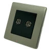 Twin Isolated TV | Coaxial Socket : Black Trim