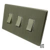 3 Gang 10 Amp 2 Way Light Switches : White Trim - Double Plate