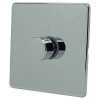 1 Gang 120W LED 2 Way Dimmer Contemporary Screwless Polished Chrome LED Dimmer