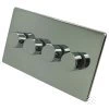Contemporary Screwless Polished Chrome Push Intermediate Switch and Push Light Switch Combination - 1