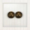 2 Gang Retractive Push Button Switch Crystal Clear (Bronze) Retractive Switch